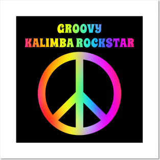 Groovy Kalimba Player Peace Halloween Party Retro Vintage Posters and Art